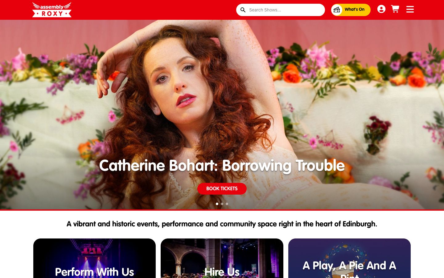 Homepage screenshot of Assembly Roxy
