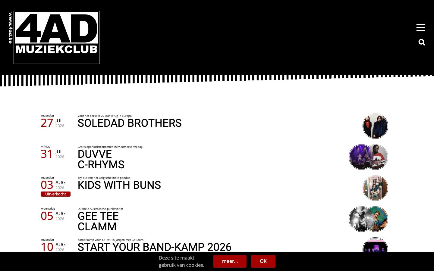 Screenshot of Muziekclub 4AD