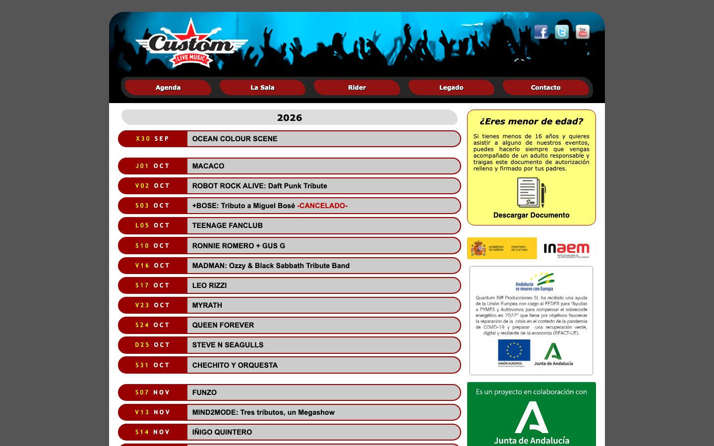Homepage screenshot of Sala Custom
