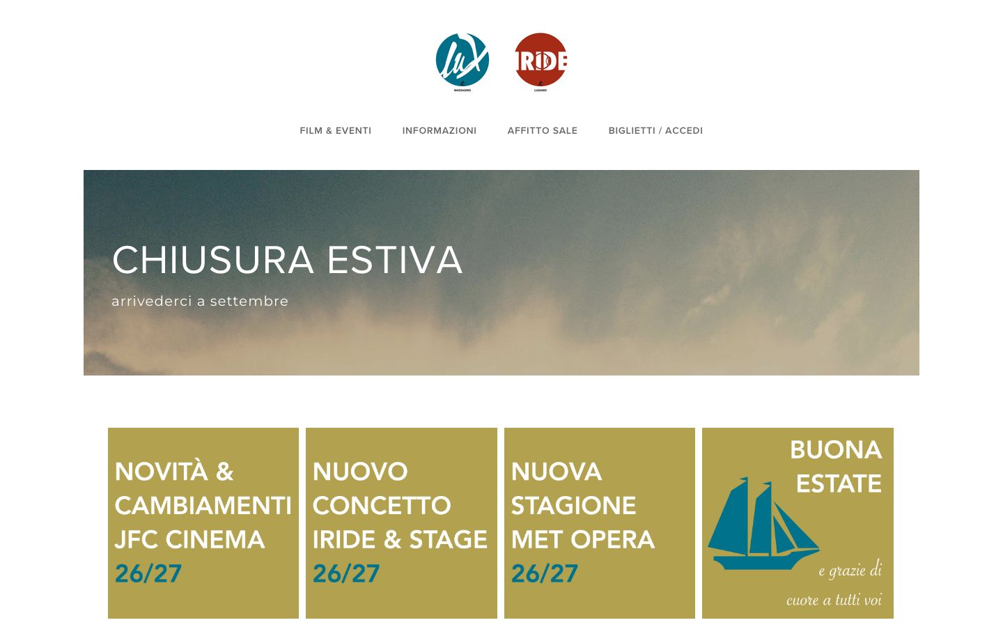 Homepage screenshot of JFC CINEMA
