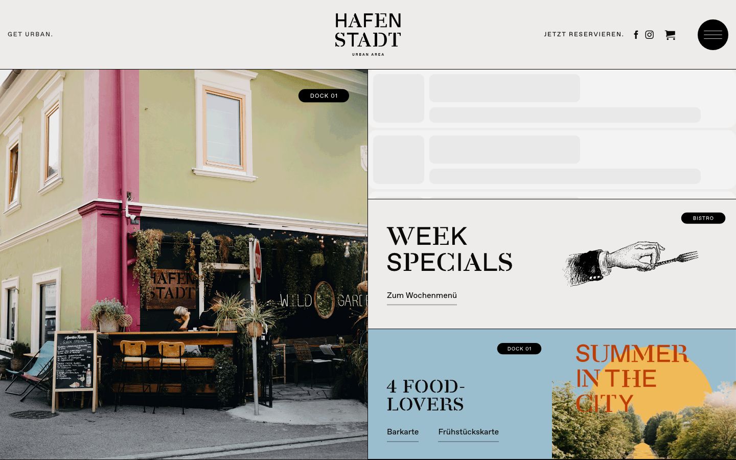 Homepage screenshot of HAFENSTADT