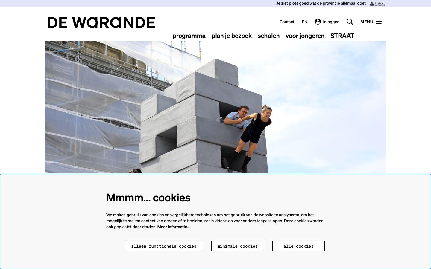 Event detail page screenshot of de Warande
