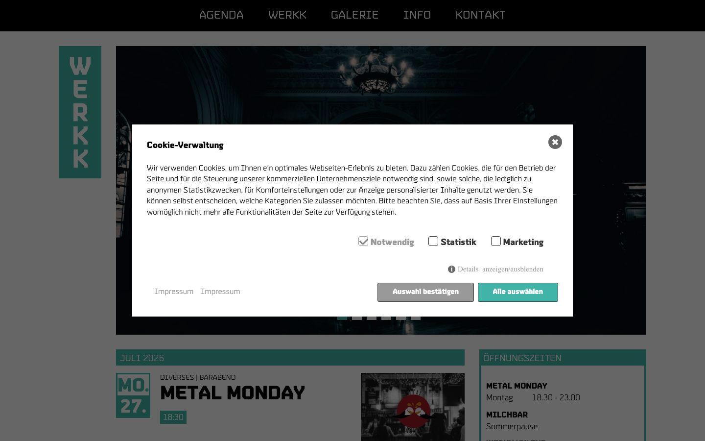 Homepage screenshot of Werkk Baden