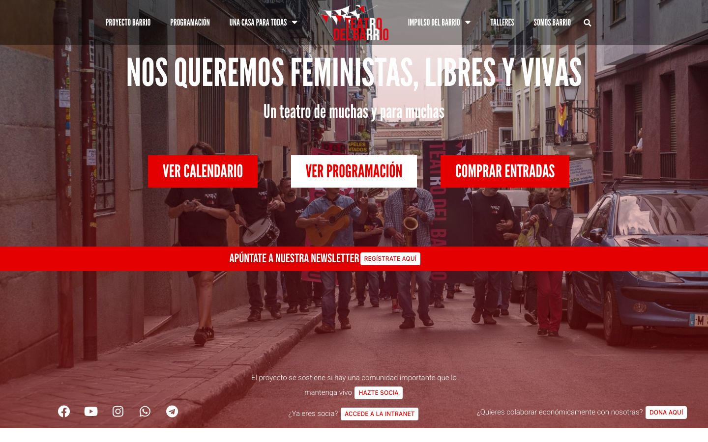 Homepage screenshot of Teatro del Barrio