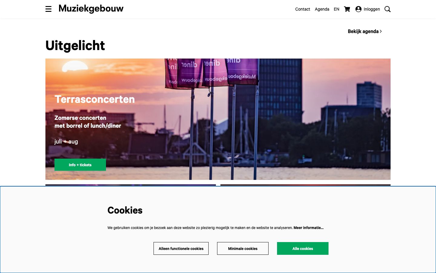Homepage screenshot of Muziekgebouw
