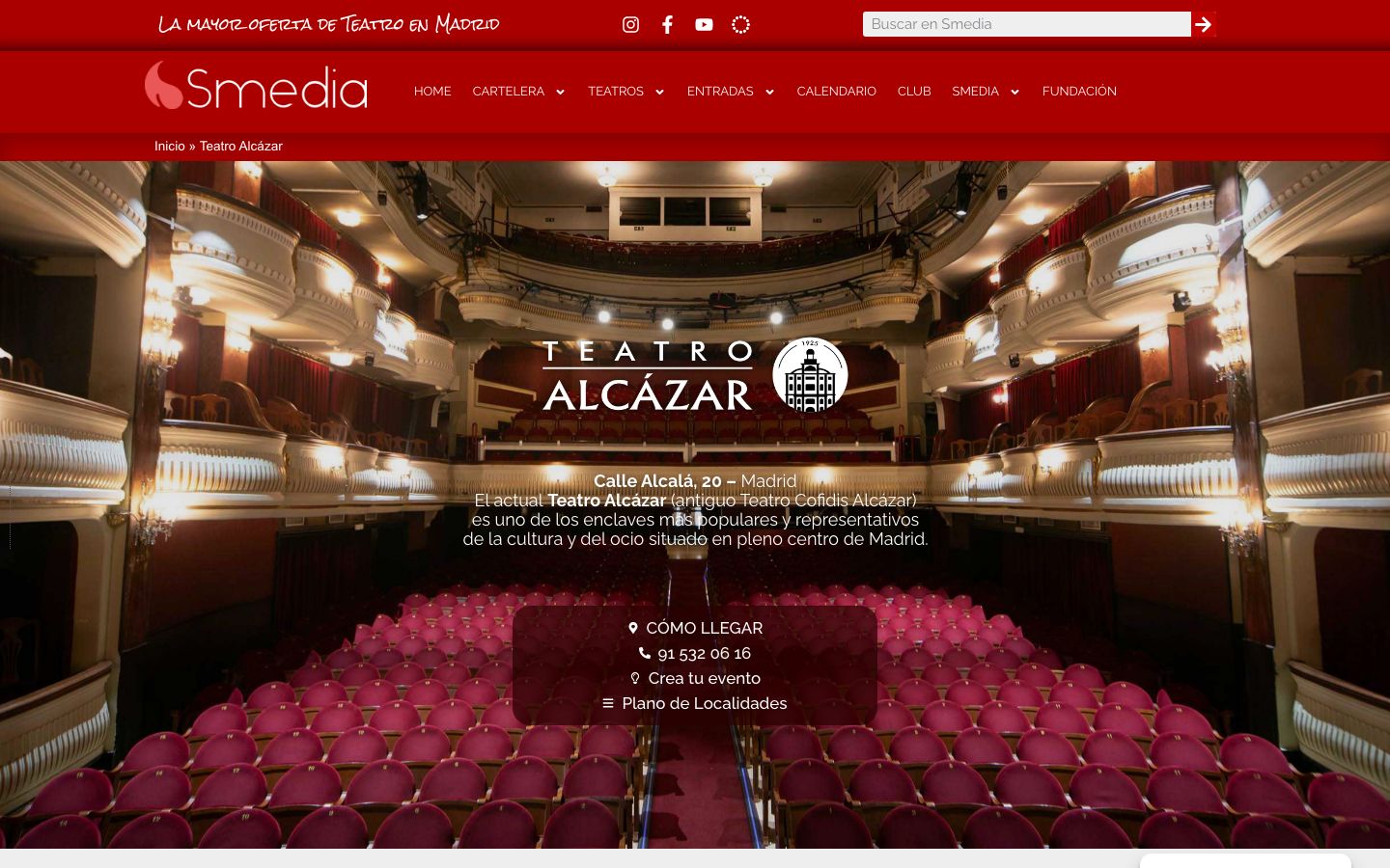 Homepage screenshot of Grupo Smedia
