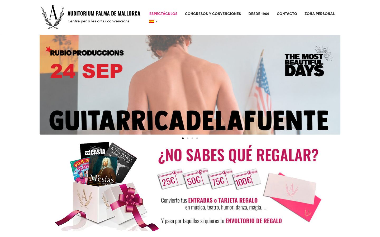 Homepage screenshot of Auditorium Palma de Mallorca