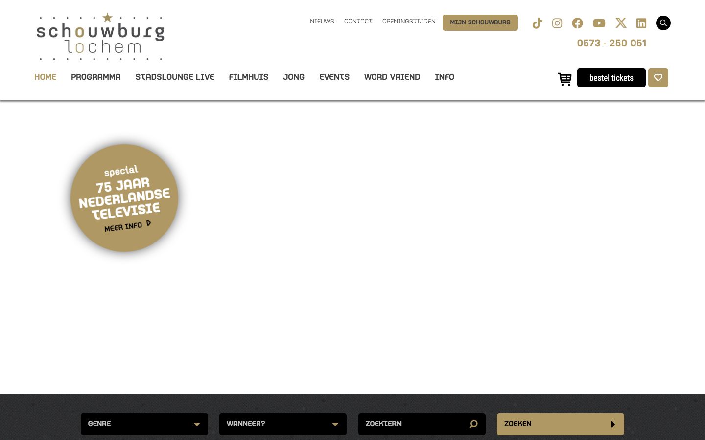 Homepage screenshot of Schouwburg Lochem