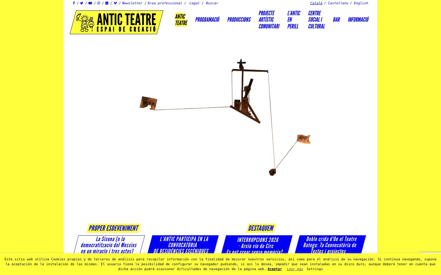 Homepage screenshot of Antic Teatre