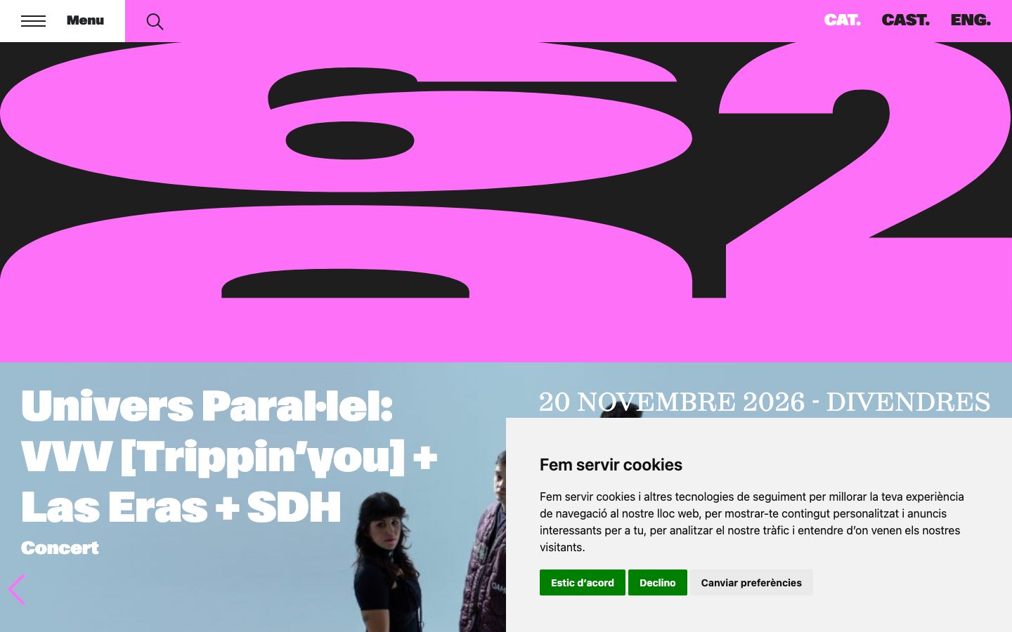 Homepage screenshot of Paral·lel 62
