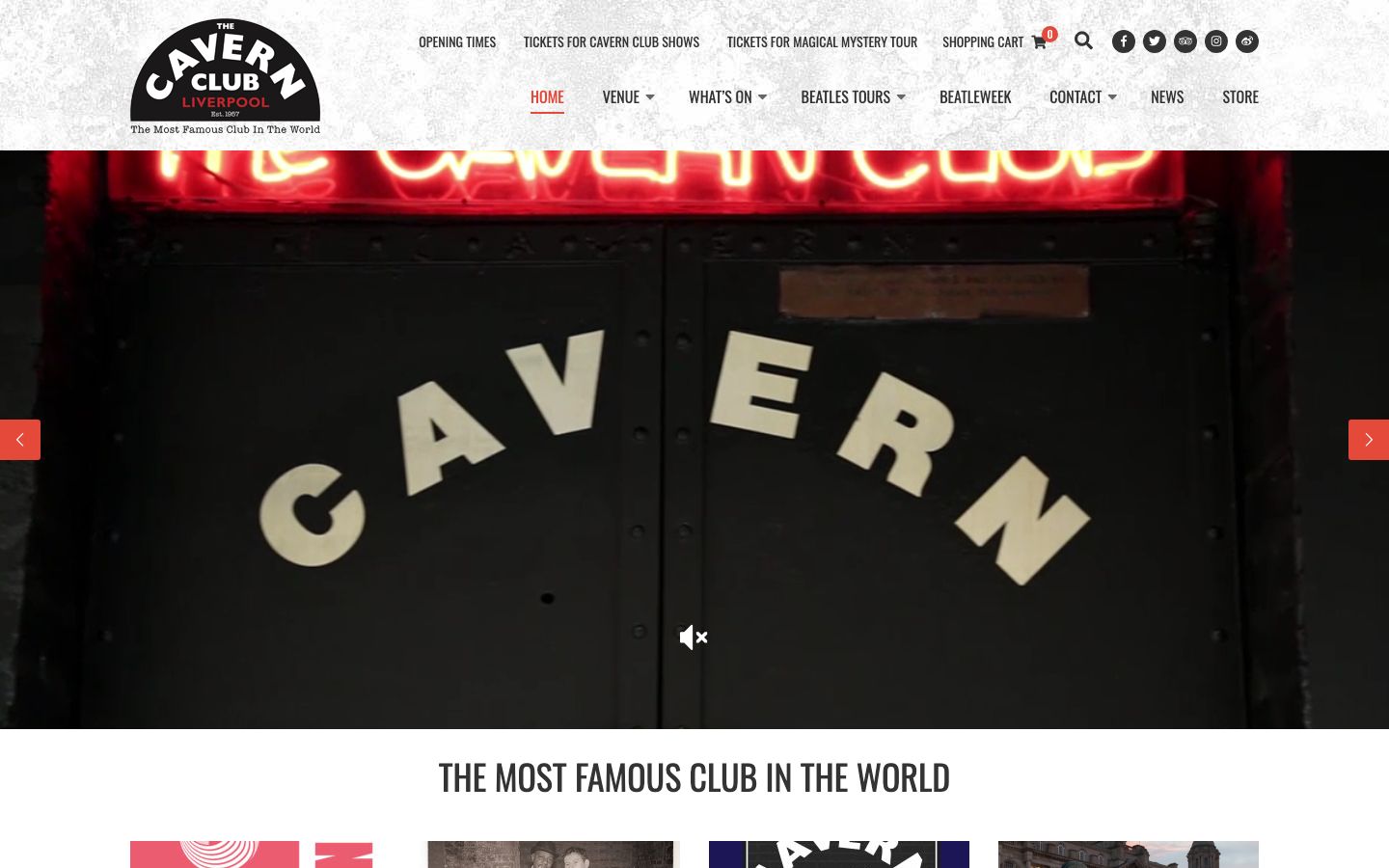 Event detail page screenshot of Cavern Club