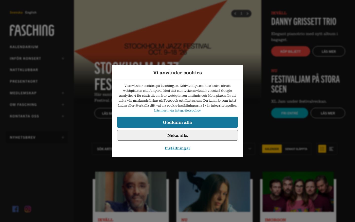 Homepage screenshot of Fasching