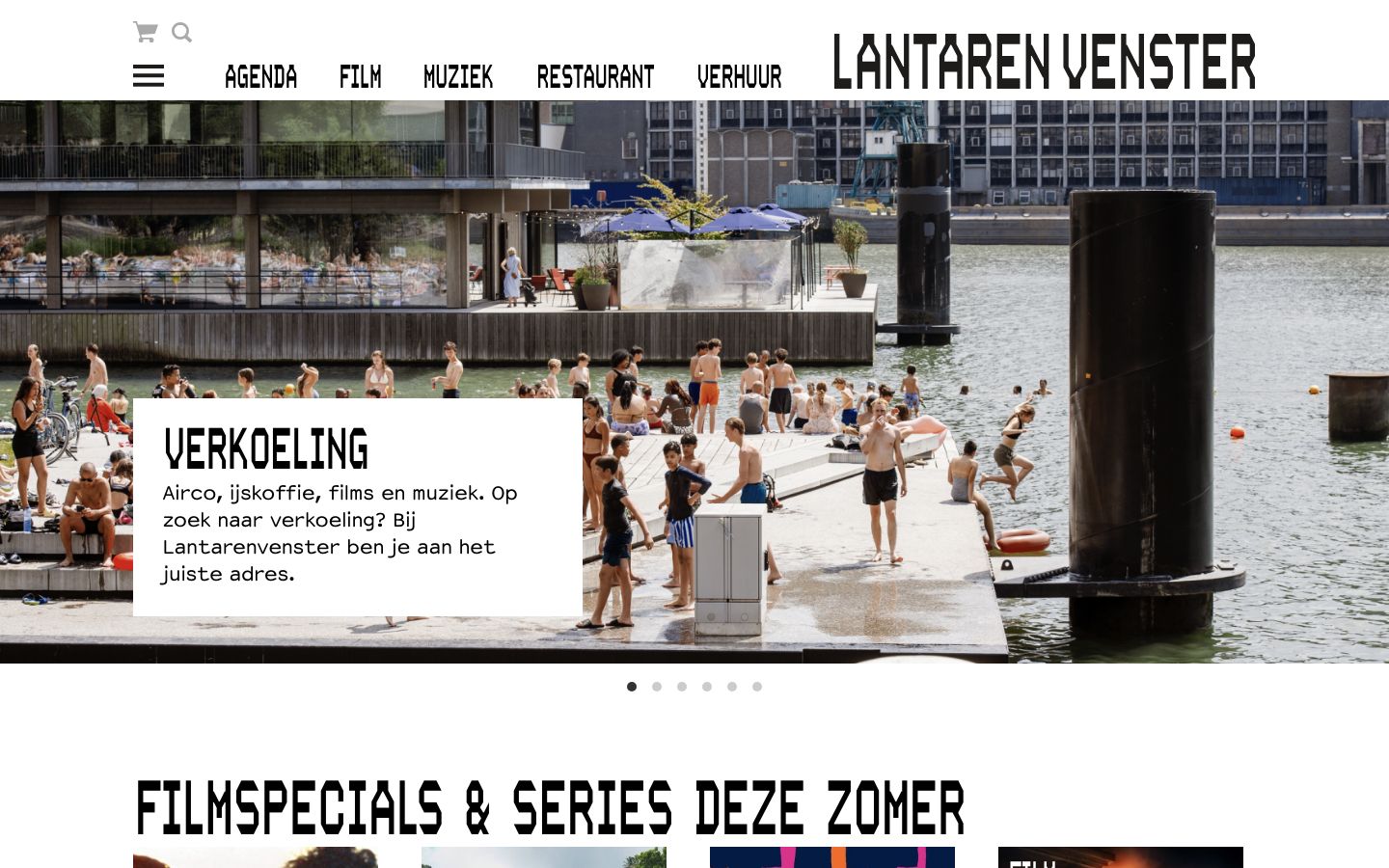 Homepage screenshot of LantarenVenster Rotterdam