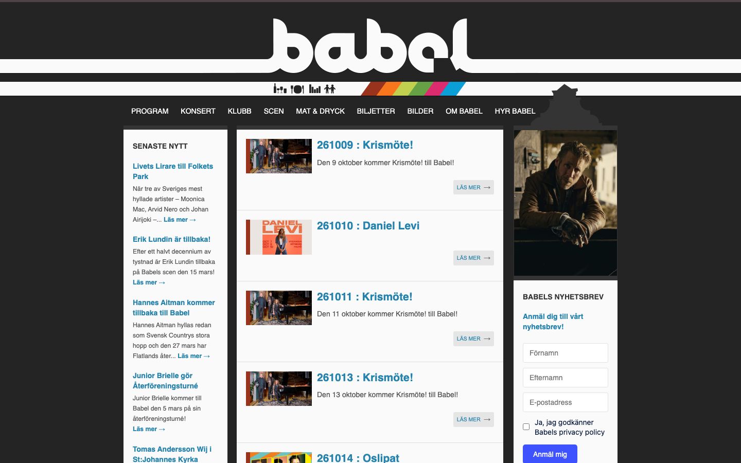 Homepage screenshot of Babel Malmö