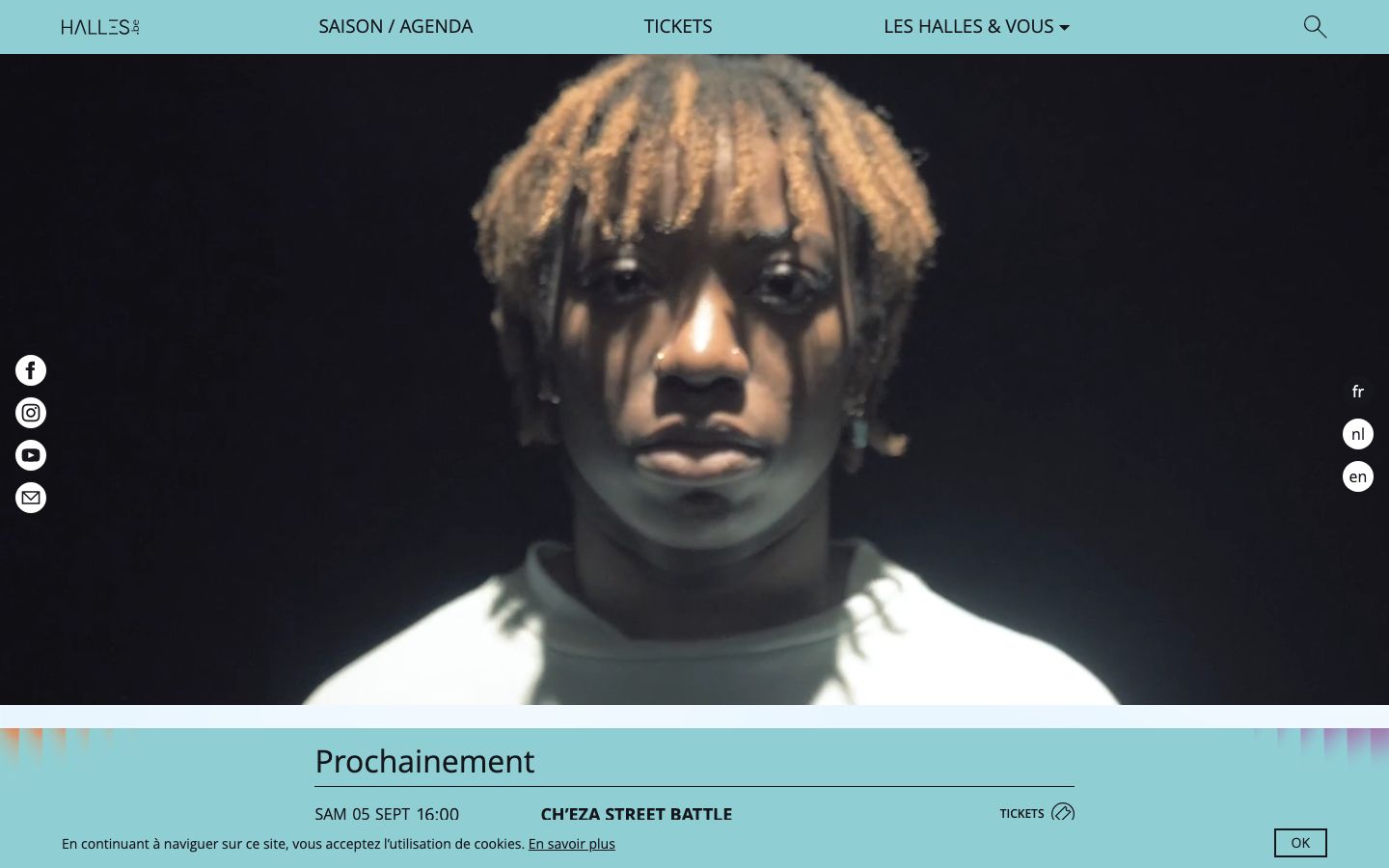 Homepage screenshot of Les Halles de Schaerbeek