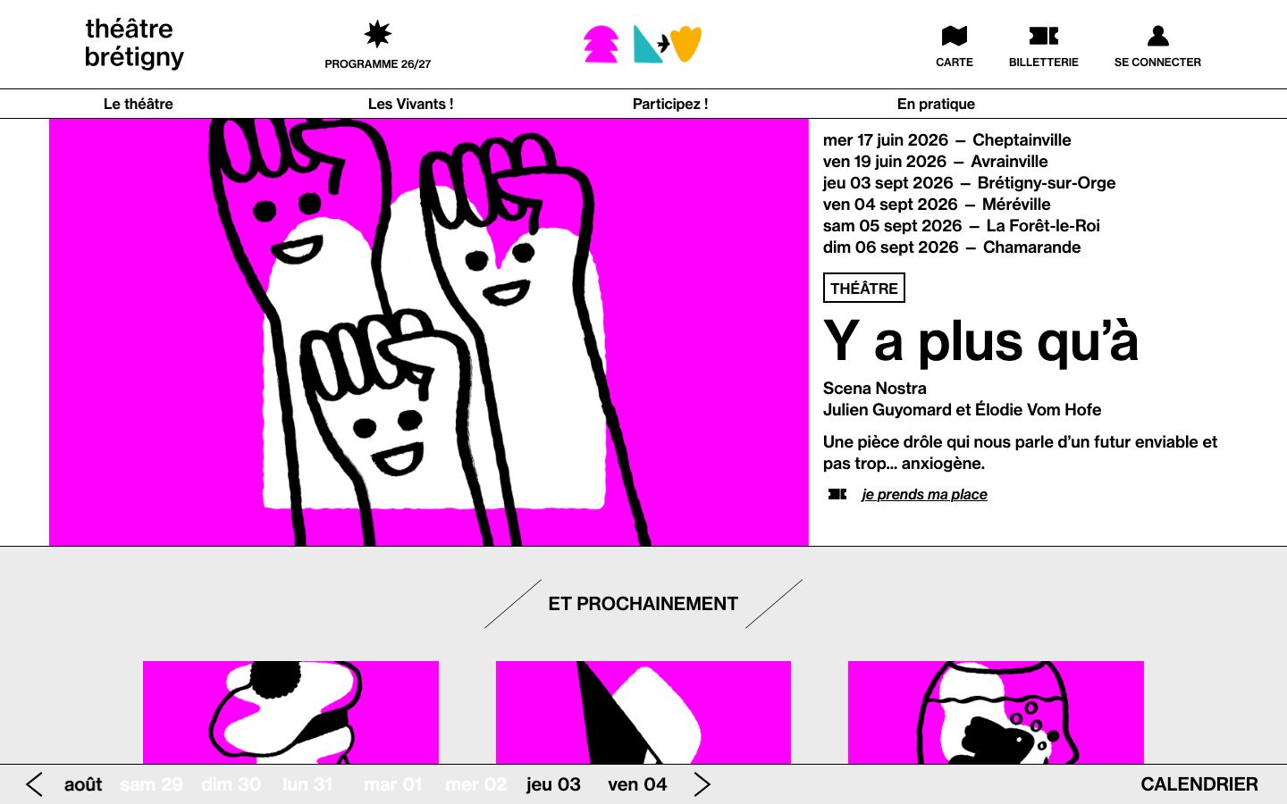 Homepage screenshot of Théâtre Bretigny