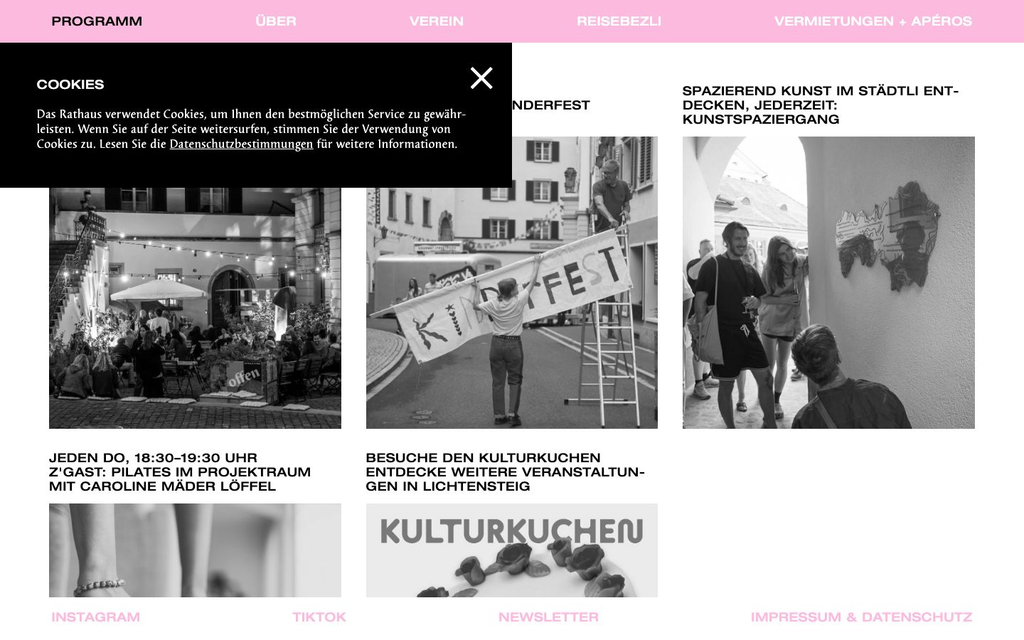 Homepage screenshot of Rathaus für Kultur