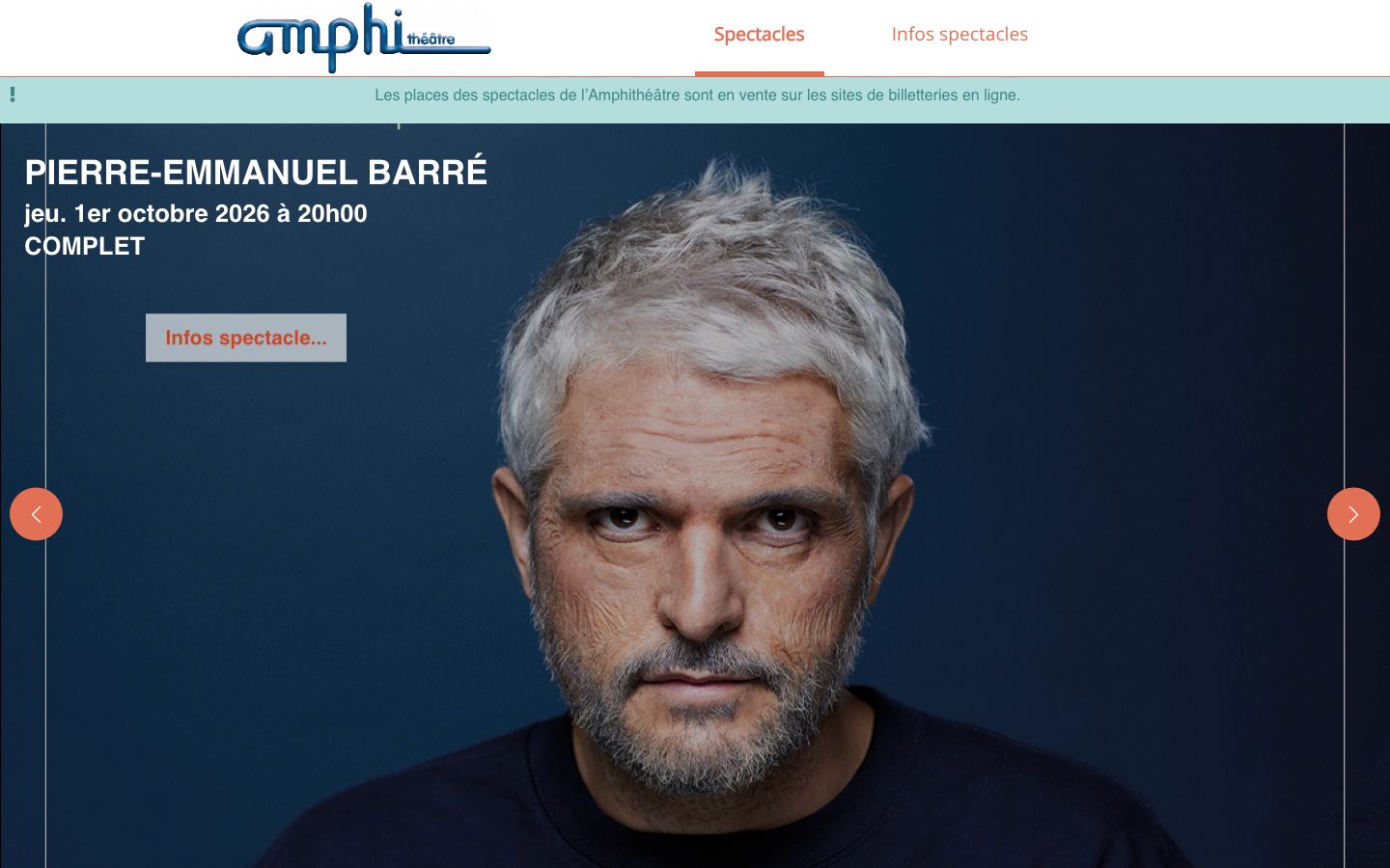 Homepage screenshot of Amphithéâtre de Rodez
