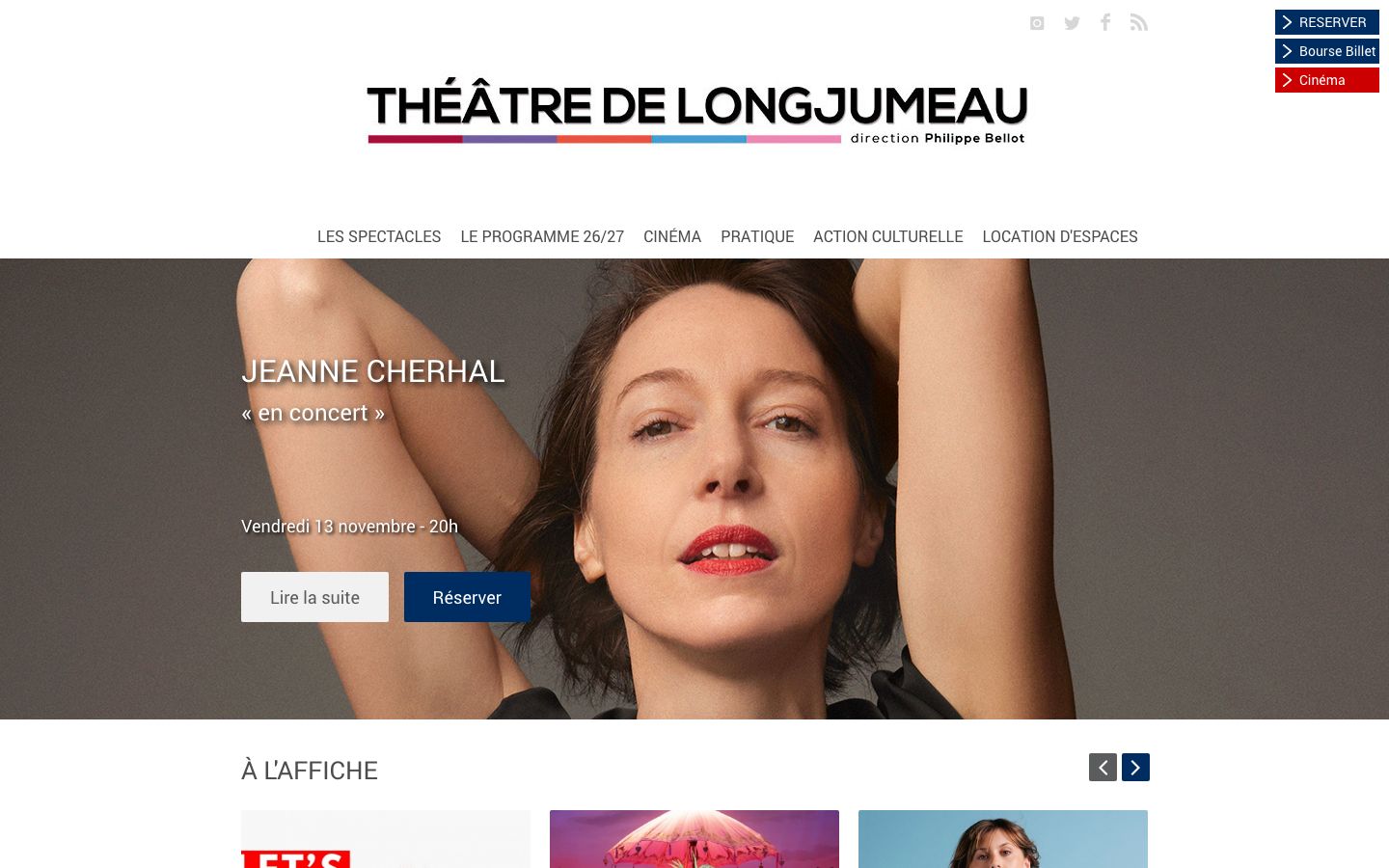 Homepage screenshot of Théâtre de Longjumeau