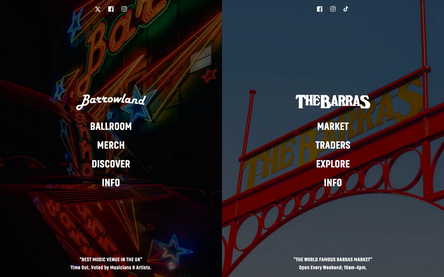 Homepage screenshot of Barrowland®
