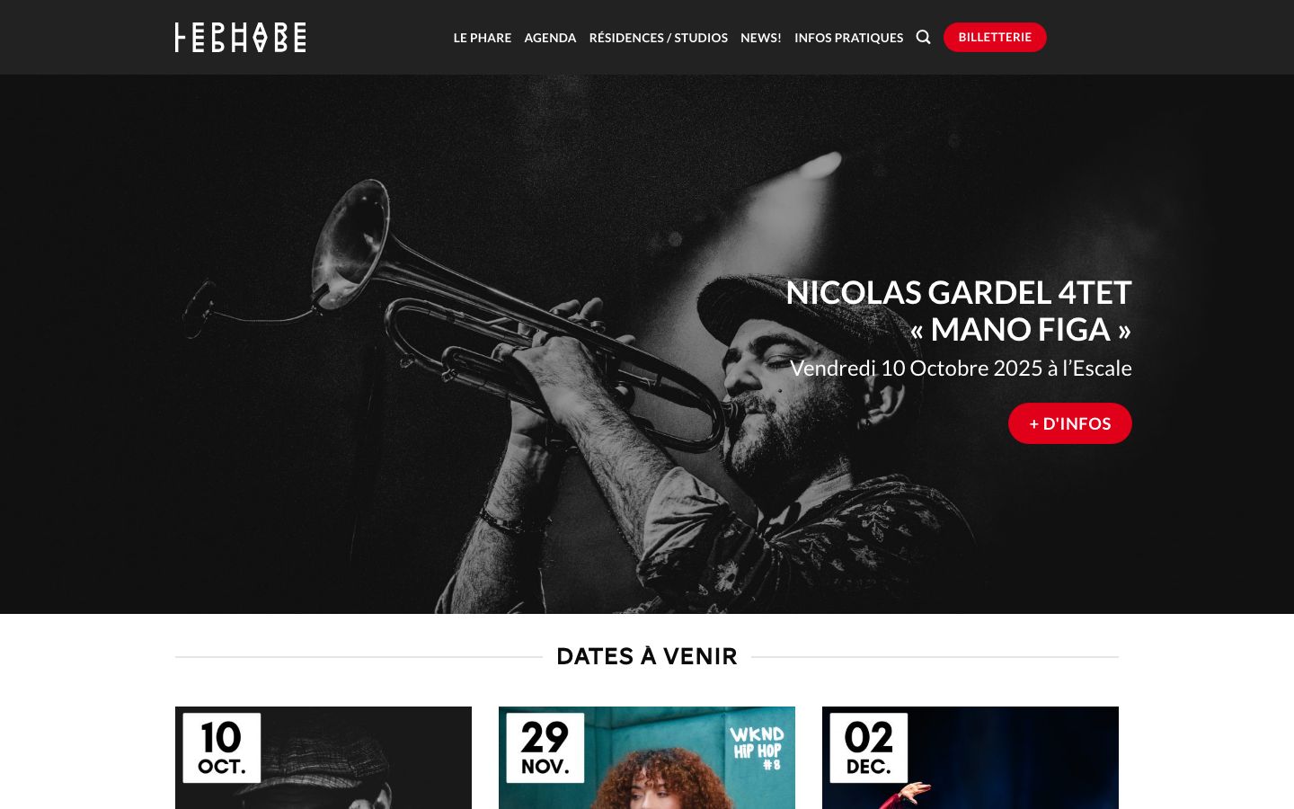 Homepage screenshot of le phare tournefeuille