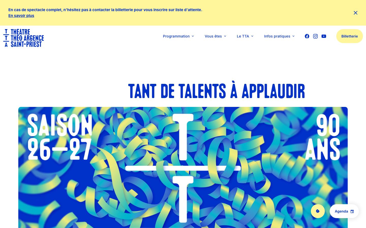 Homepage screenshot of Théâtre Théo Argence Saint-Priest