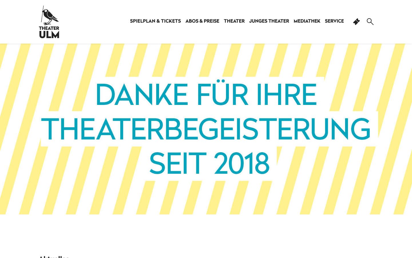 Homepage screenshot of Theater Ulm