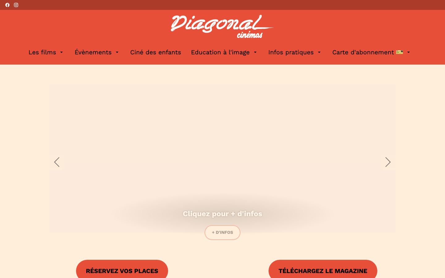Homepage screenshot of Diagonal-Capitole (Ciné Diagonal)