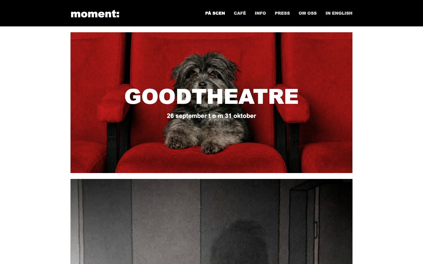 Homepage screenshot of moment: 25 år