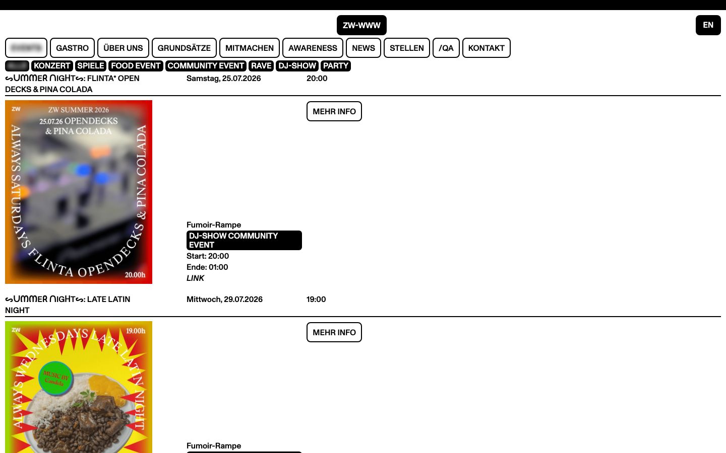 Homepage screenshot of Zentralwäscherei