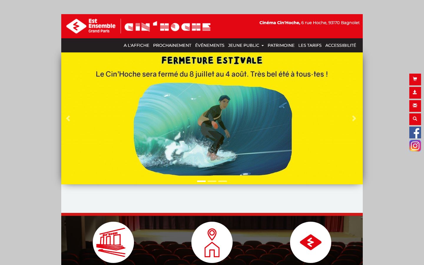 Homepage screenshot of Cin'Hoche