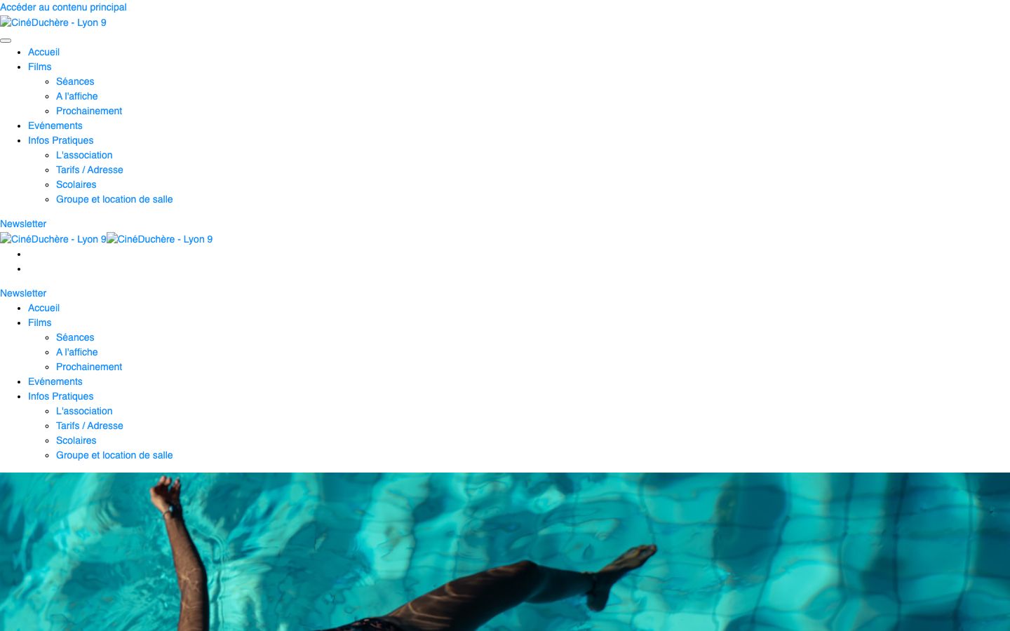 Homepage screenshot of CinéDuchère à Lyon 9