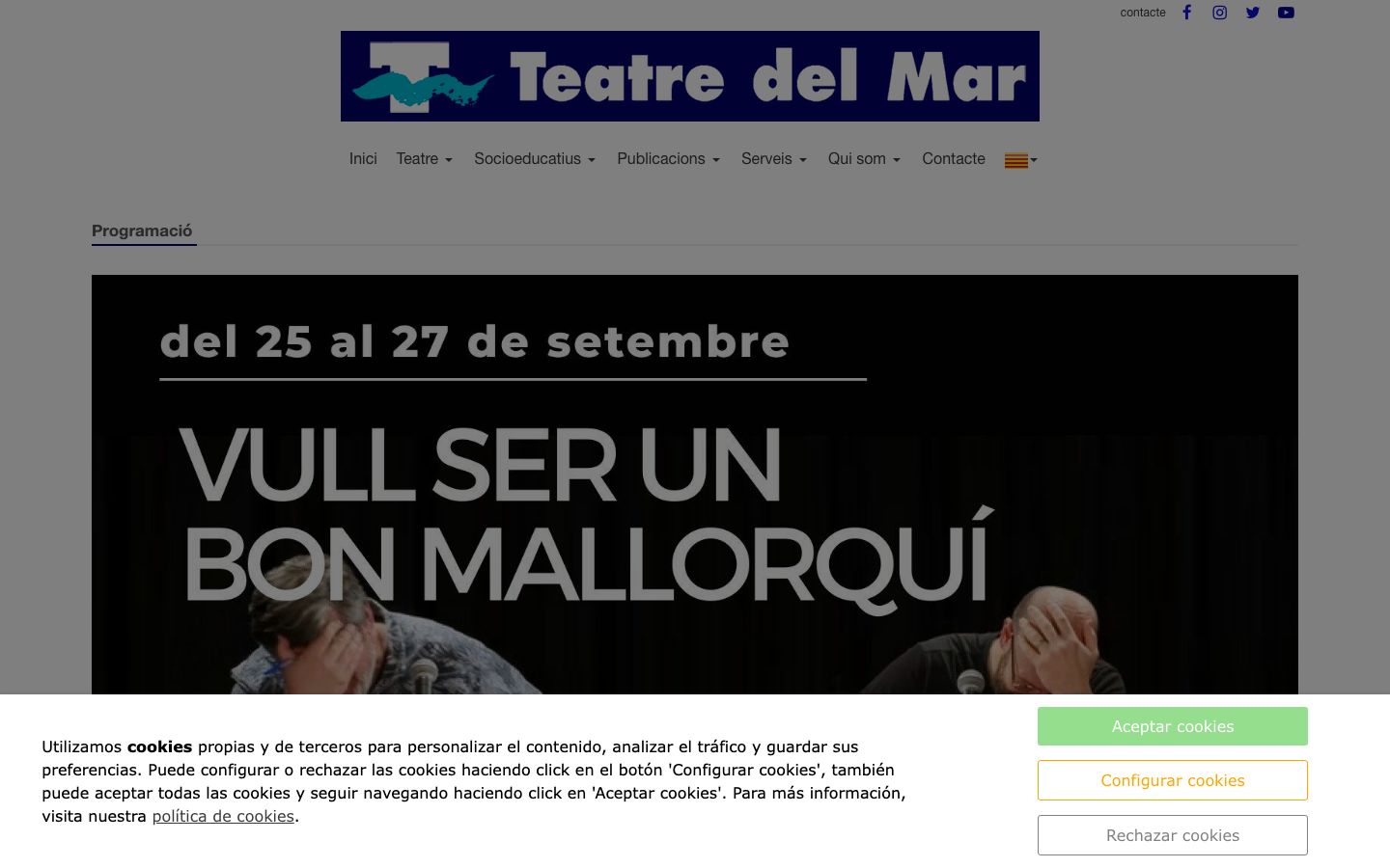 Homepage screenshot of Teatre del Mar