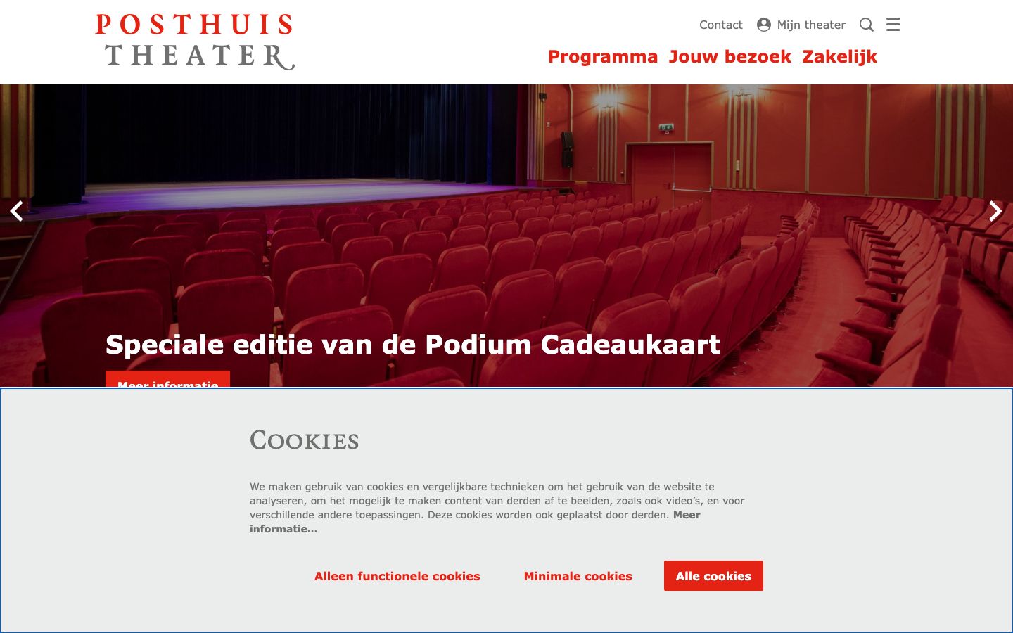 Homepage screenshot of Posthuis Theater