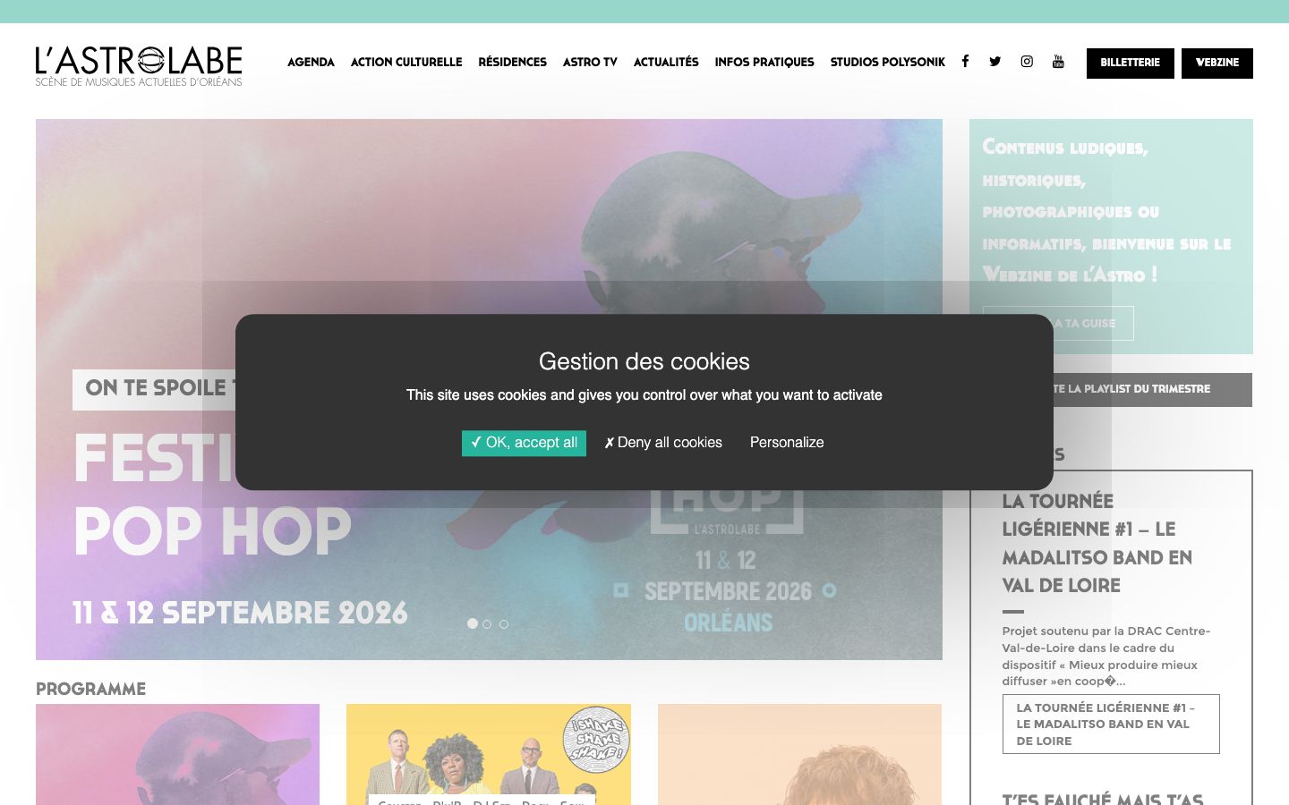 Homepage screenshot of Astrolabe