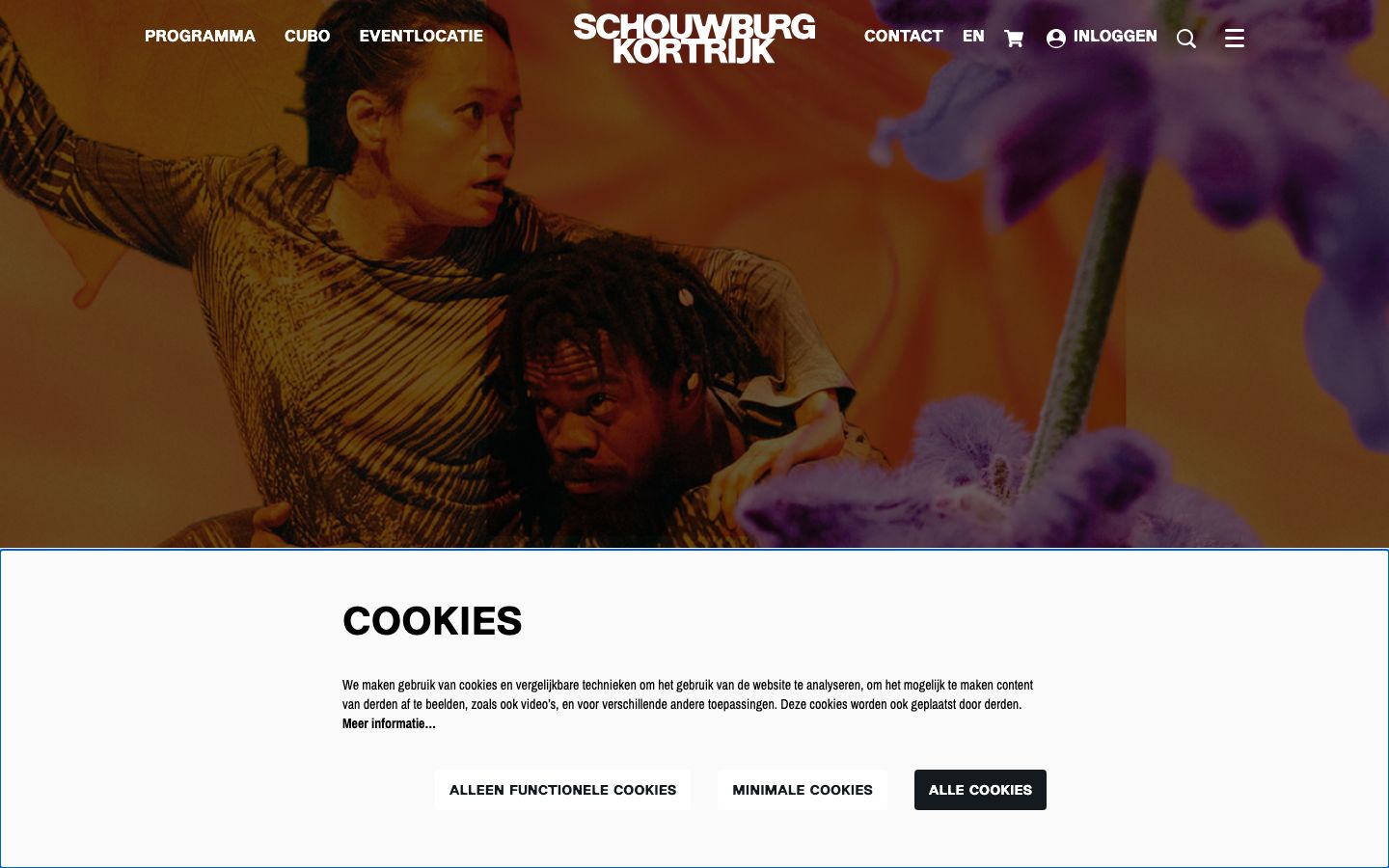Homepage screenshot of Schouwburg Kortrijk