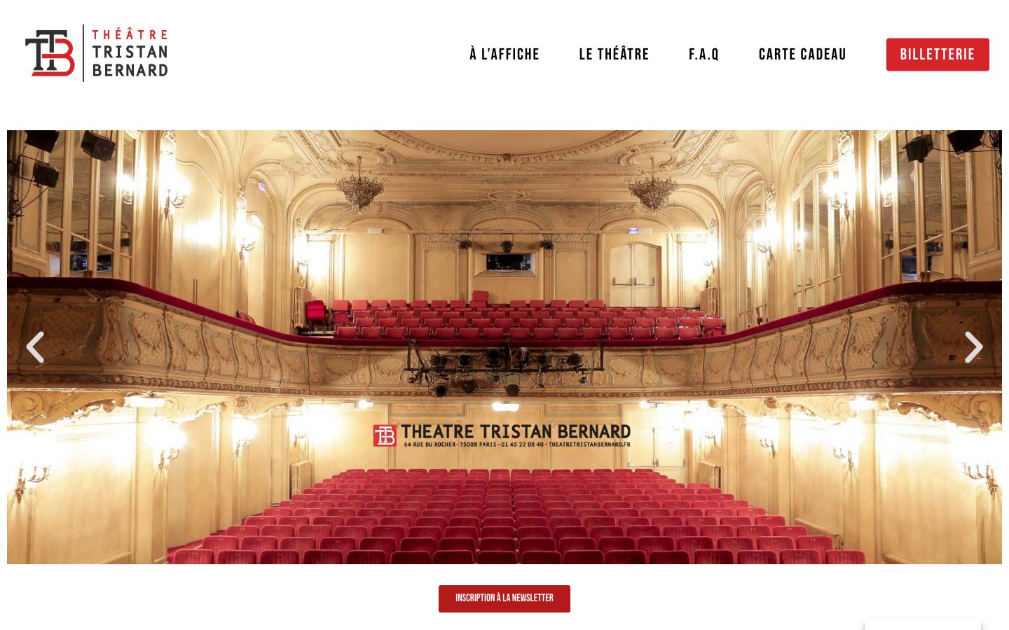 Homepage screenshot of THEATRE TRISTAN BERNARD