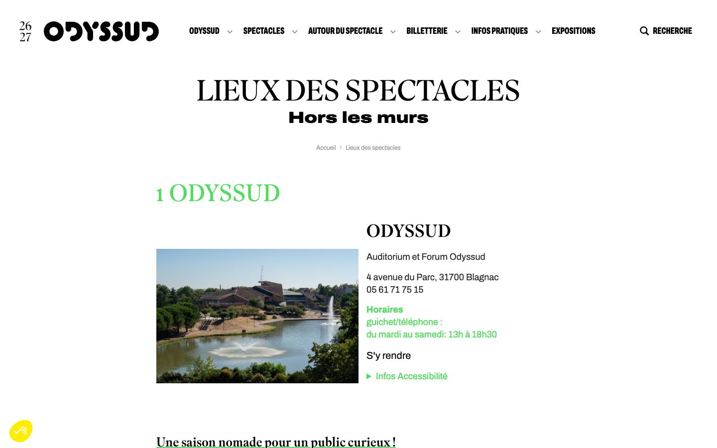 Homepage screenshot of Odyssud