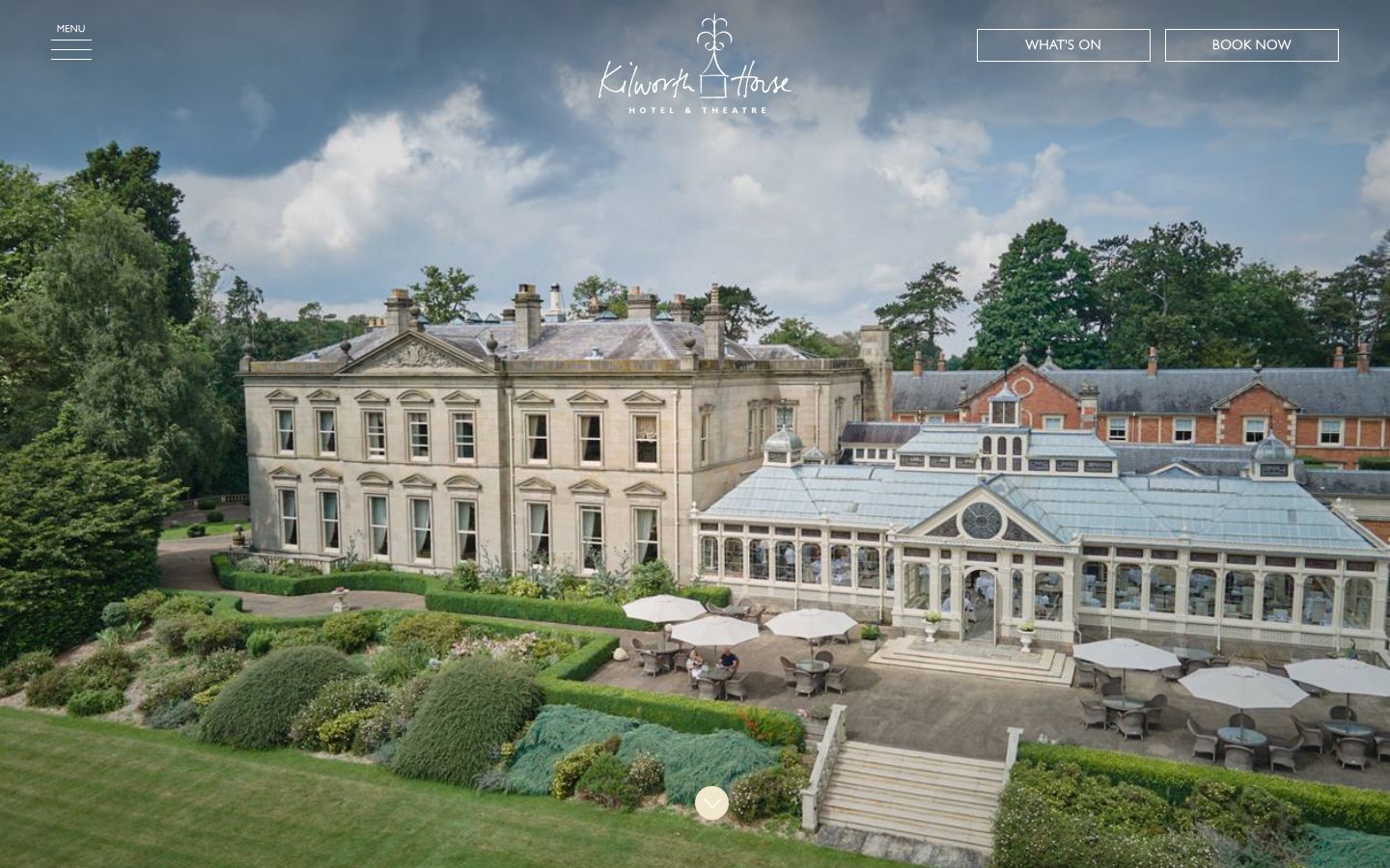 Homepage screenshot of Kilworth House Hotel and Theatre
