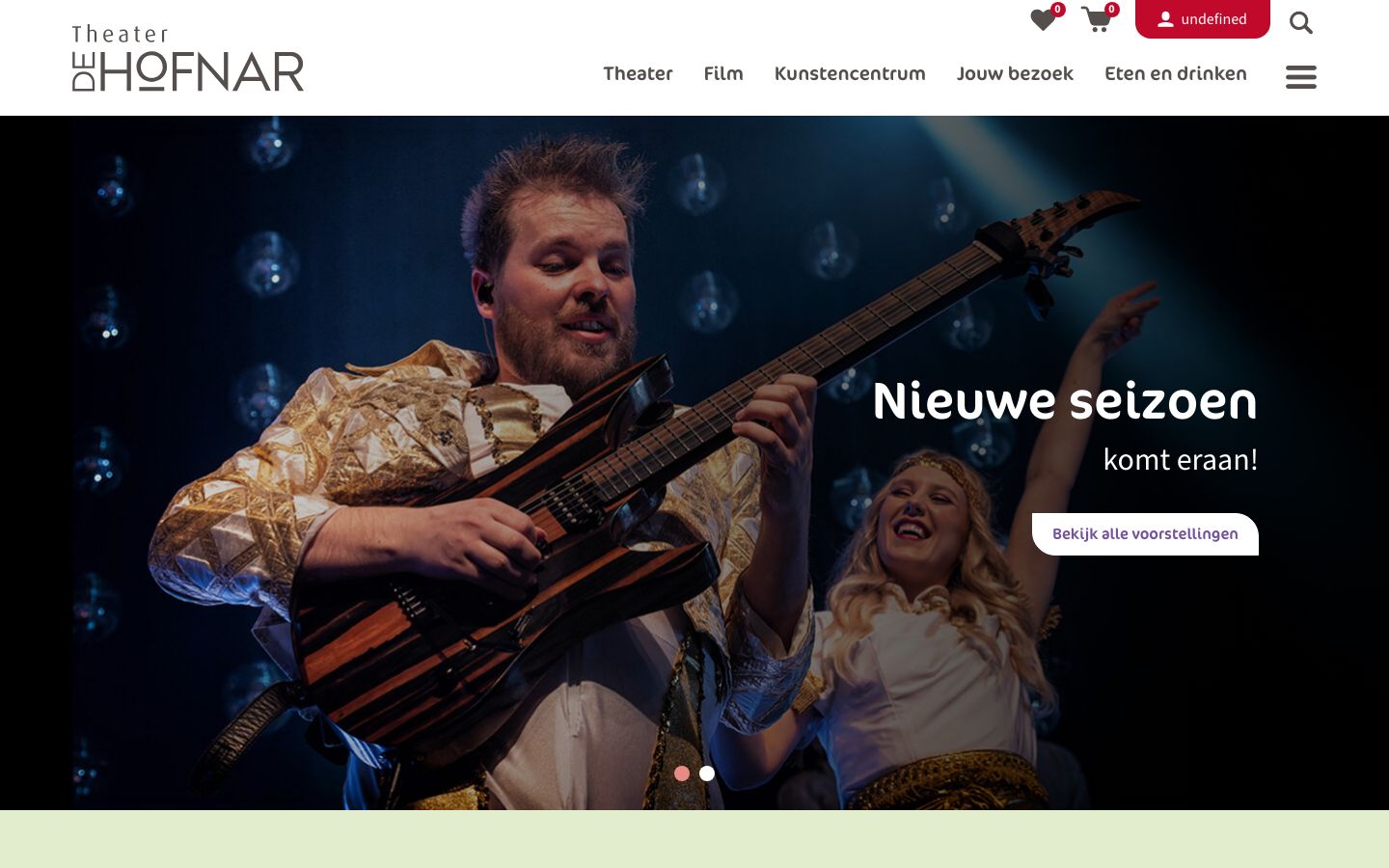Homepage screenshot of Centrum voor Muziek en Dans