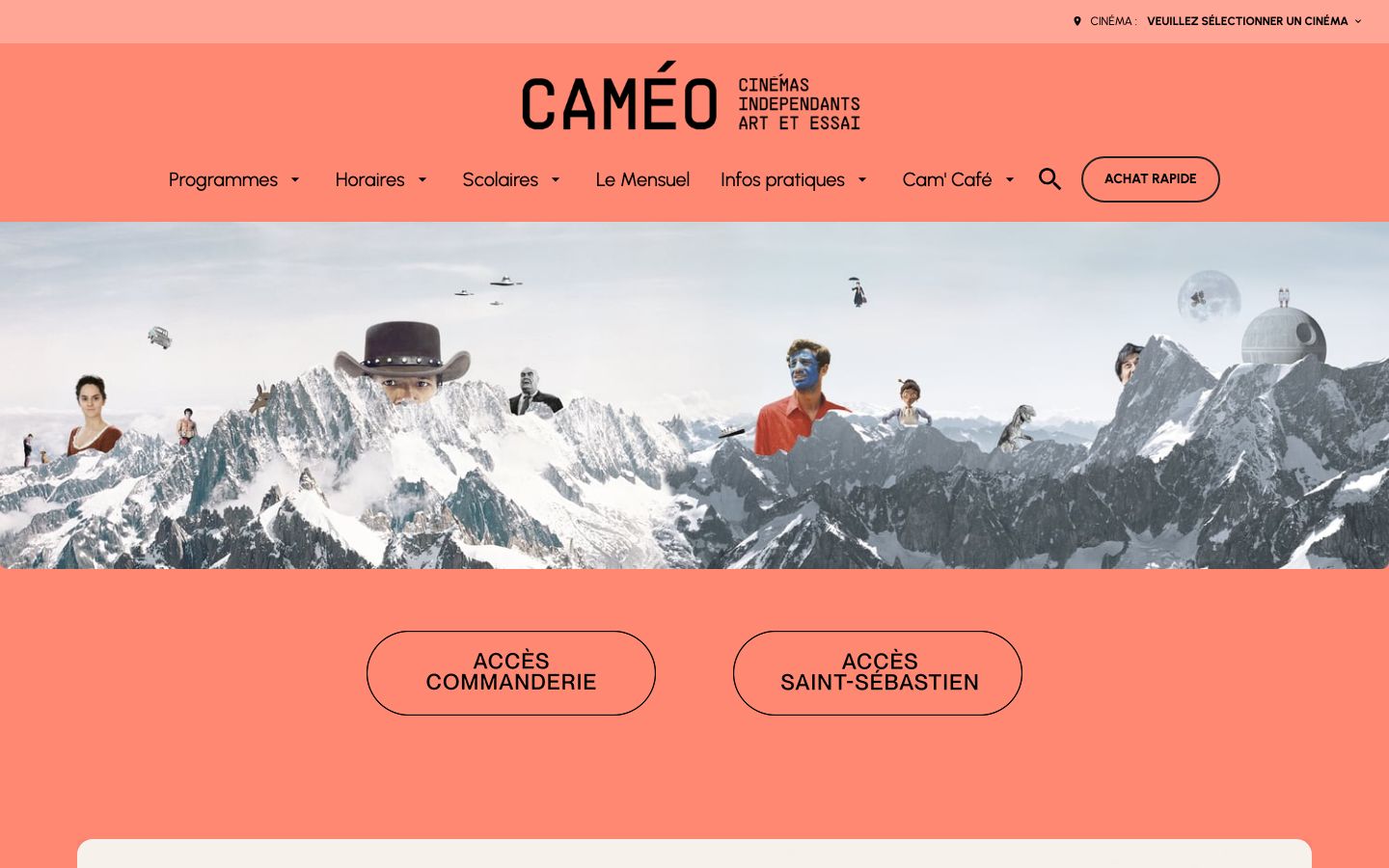 Homepage screenshot of Caméo Nancy