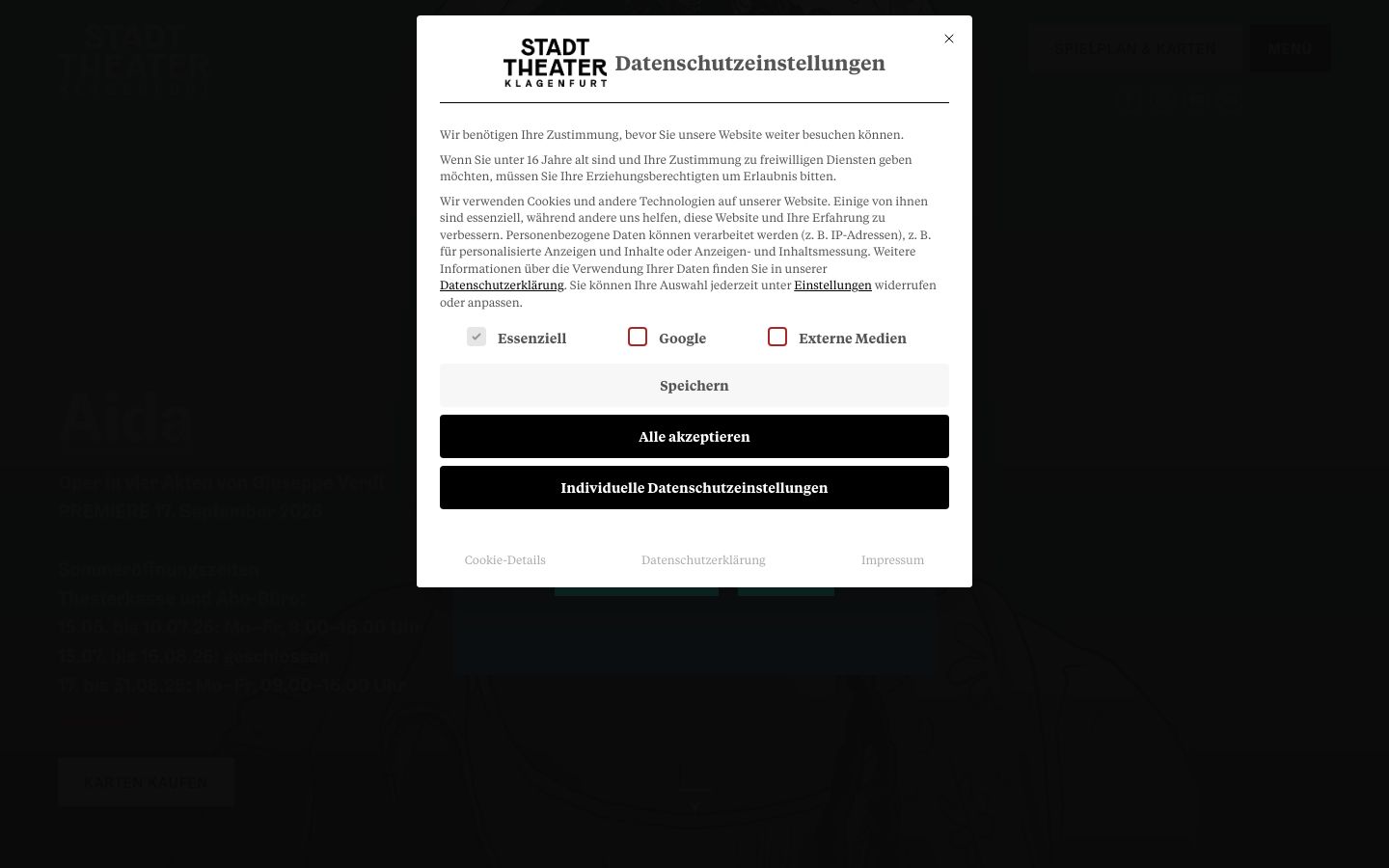 Screenshot of Stadttheater Klagenfurt