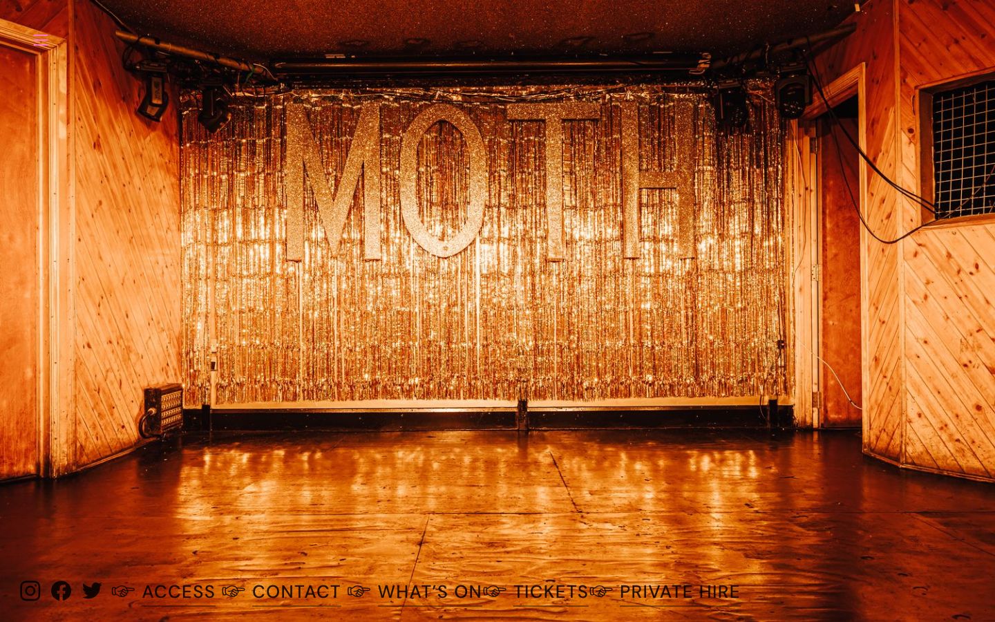Homepage screenshot of MOTH Club