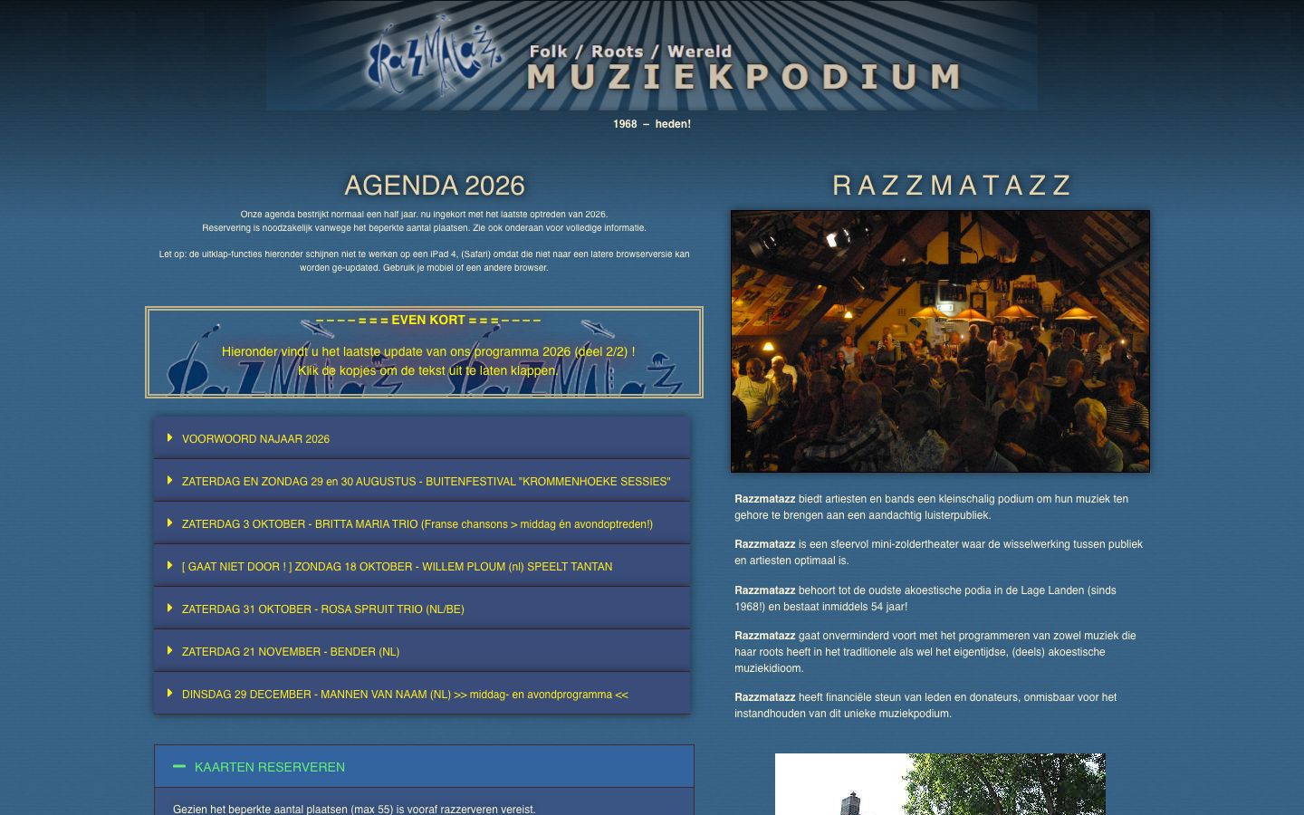 Homepage screenshot of Podium Razzmatazz