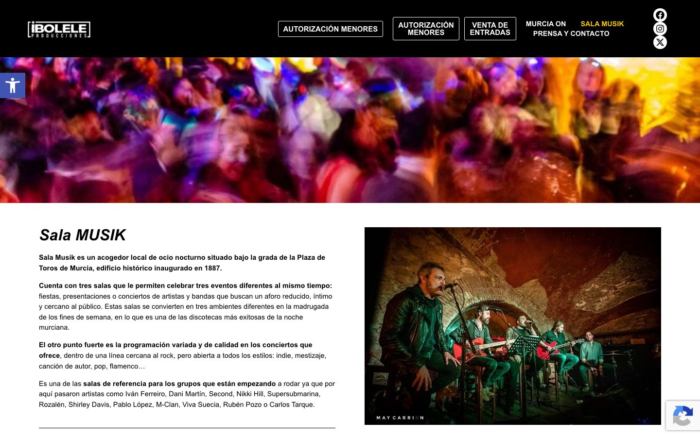Homepage screenshot of Sala MUSIK
