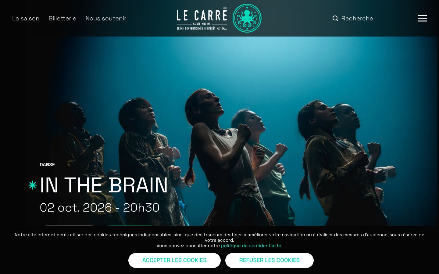 Homepage screenshot of Le Carré Sainte-Maxime