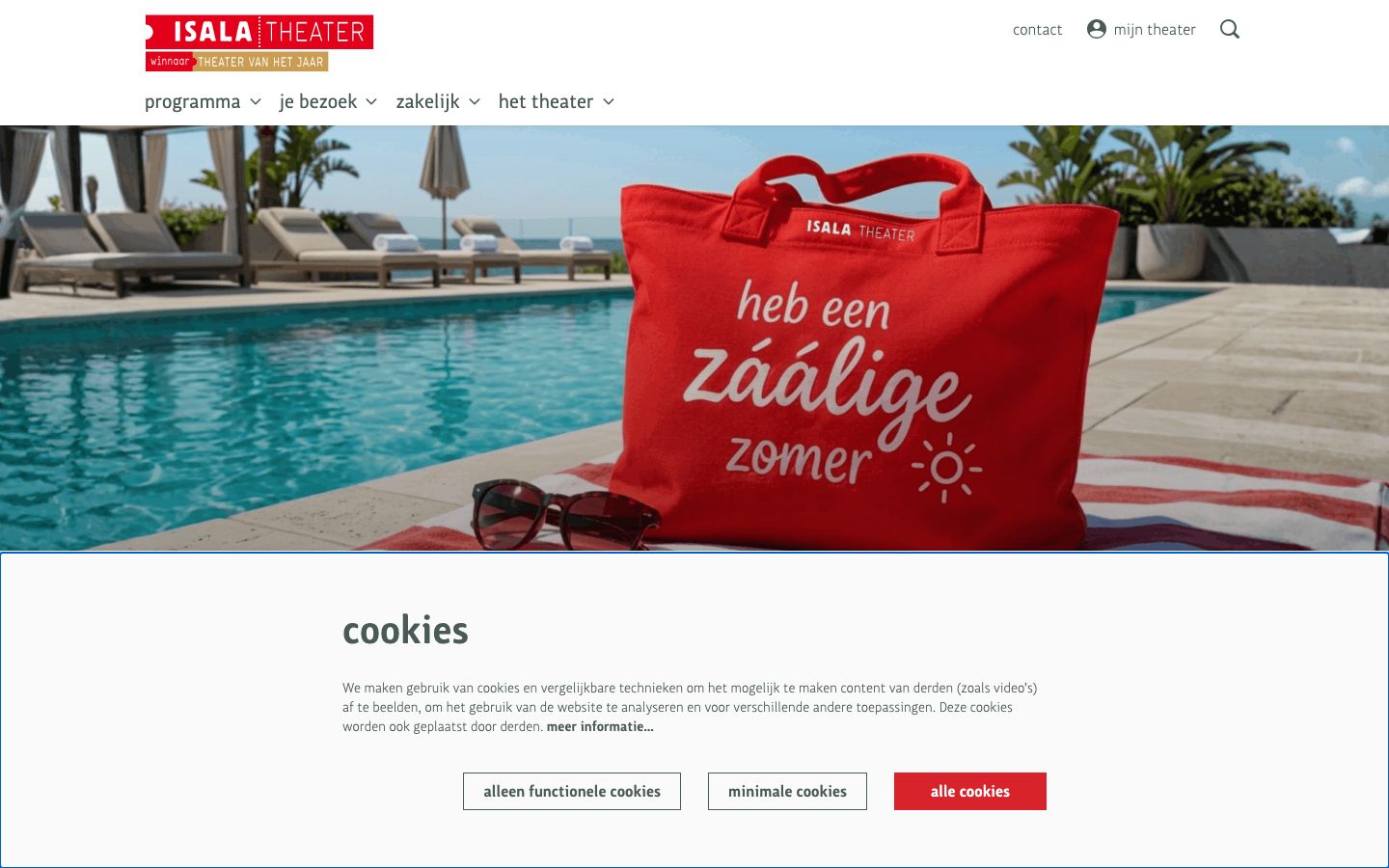 Homepage screenshot of Isala Theater