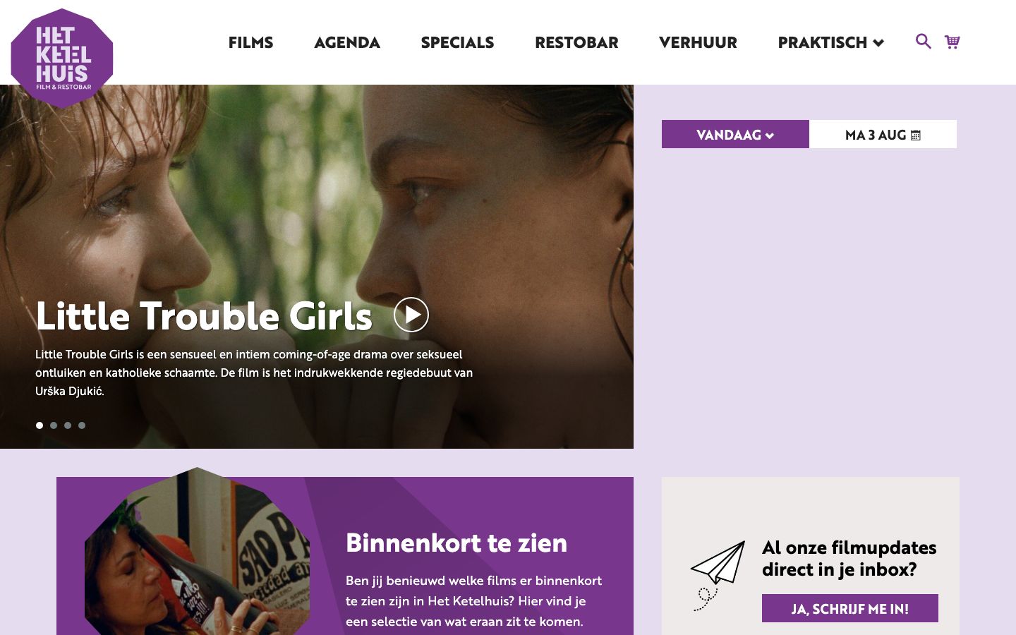 Homepage screenshot of Ketelhuis