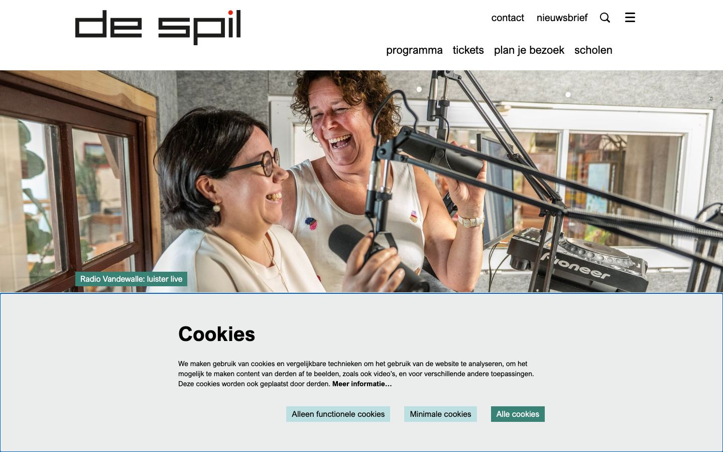 Homepage screenshot of De Spil