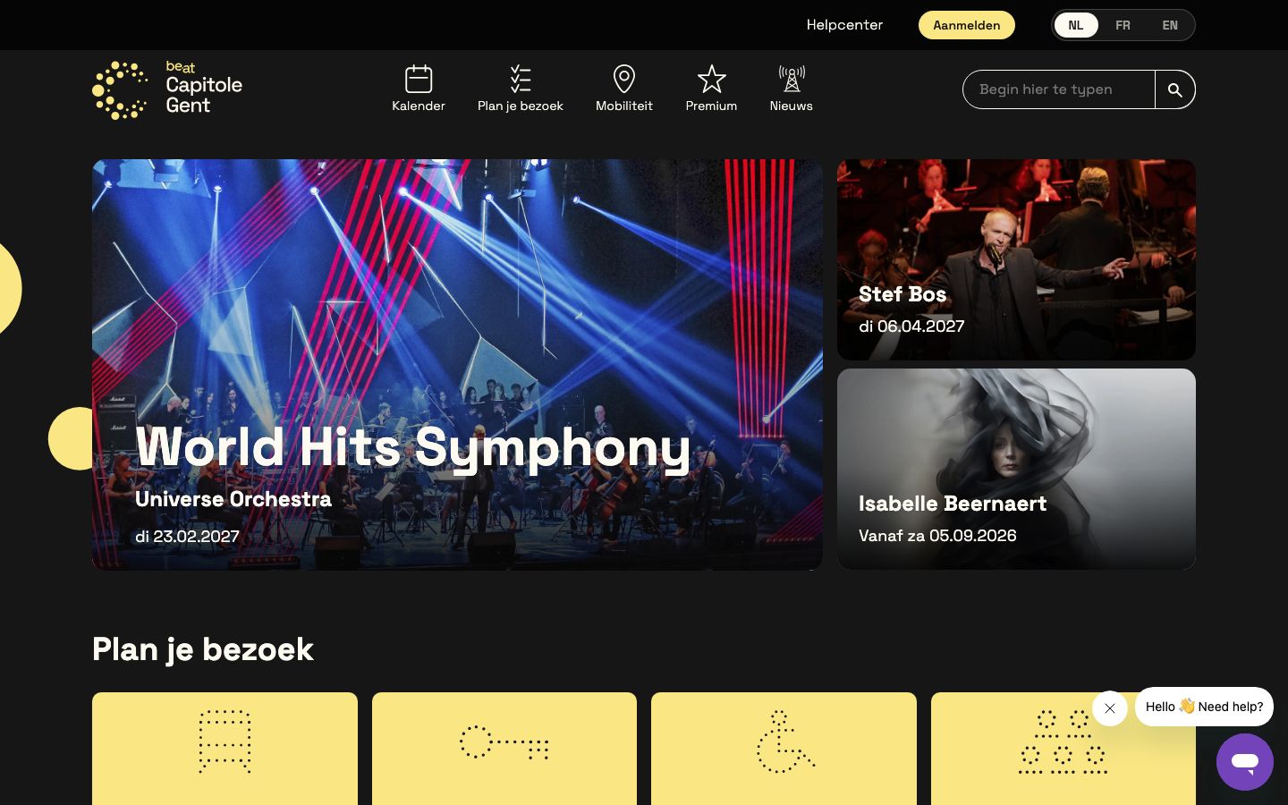 Homepage screenshot of Capitole Gent
